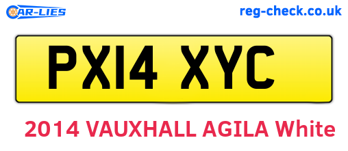 PX14XYC are the vehicle registration plates.