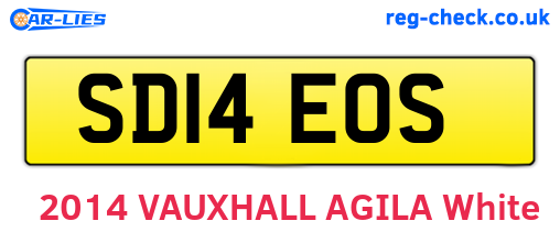 SD14EOS are the vehicle registration plates.
