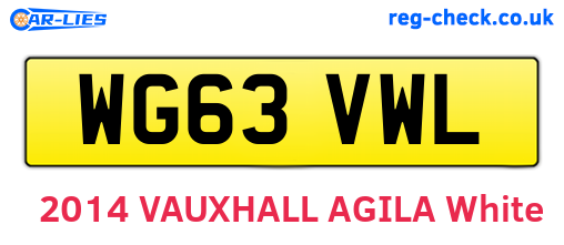 WG63VWL are the vehicle registration plates.