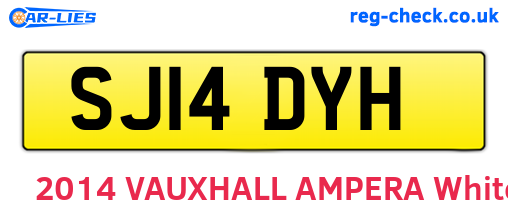 SJ14DYH are the vehicle registration plates.