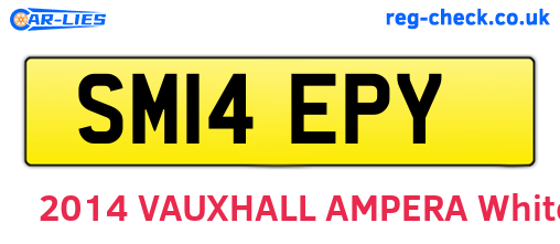 SM14EPY are the vehicle registration plates.