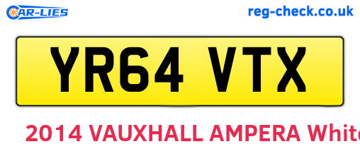 YR64VTX are the vehicle registration plates.