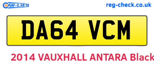 DA64VCM are the vehicle registration plates.