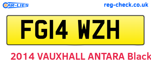 FG14WZH are the vehicle registration plates.