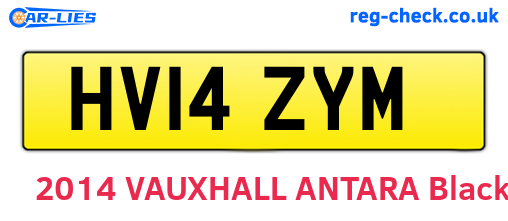 HV14ZYM are the vehicle registration plates.