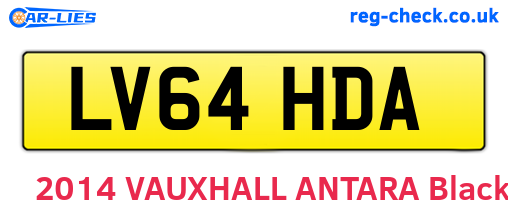 LV64HDA are the vehicle registration plates.