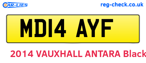 MD14AYF are the vehicle registration plates.