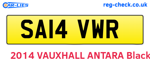 SA14VWR are the vehicle registration plates.