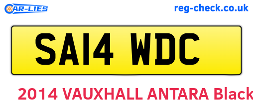 SA14WDC are the vehicle registration plates.