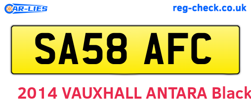 SA58AFC are the vehicle registration plates.