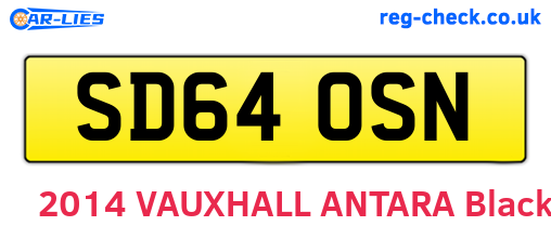 SD64OSN are the vehicle registration plates.