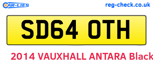 SD64OTH are the vehicle registration plates.