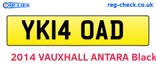 YK14OAD are the vehicle registration plates.