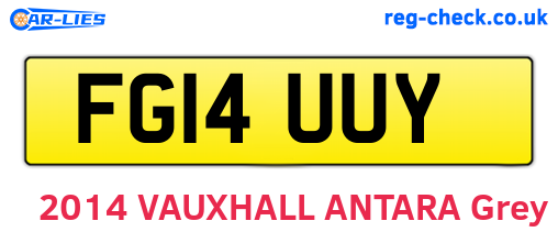 FG14UUY are the vehicle registration plates.