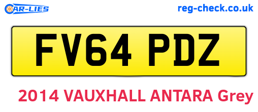 FV64PDZ are the vehicle registration plates.