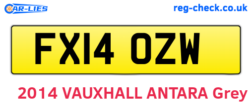 FX14OZW are the vehicle registration plates.