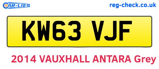 KW63VJF are the vehicle registration plates.