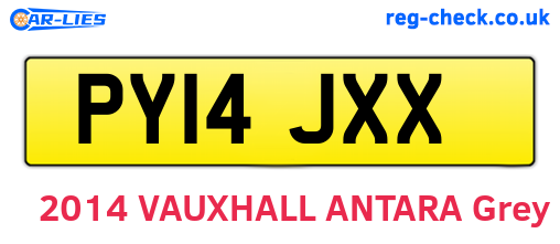 PY14JXX are the vehicle registration plates.