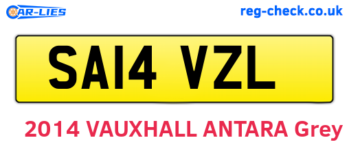 SA14VZL are the vehicle registration plates.