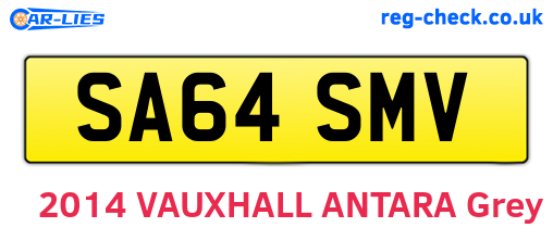 SA64SMV are the vehicle registration plates.