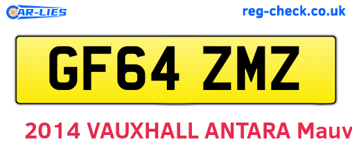GF64ZMZ are the vehicle registration plates.