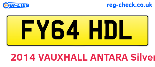 FY64HDL are the vehicle registration plates.