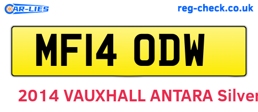 MF14ODW are the vehicle registration plates.
