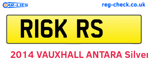 R16KRS are the vehicle registration plates.