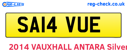 SA14VUE are the vehicle registration plates.