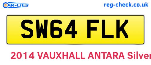 SW64FLK are the vehicle registration plates.