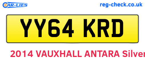 YY64KRD are the vehicle registration plates.