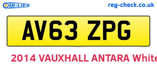 AV63ZPG are the vehicle registration plates.