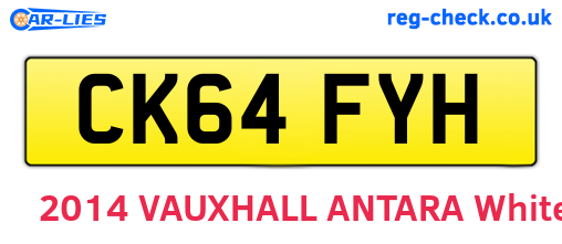 CK64FYH are the vehicle registration plates.