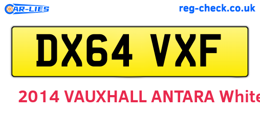 DX64VXF are the vehicle registration plates.