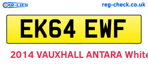 EK64EWF are the vehicle registration plates.