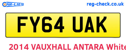 FY64UAK are the vehicle registration plates.