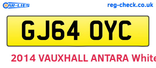 GJ64OYC are the vehicle registration plates.