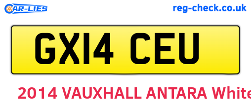 GX14CEU are the vehicle registration plates.