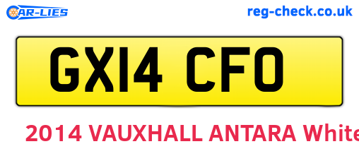 GX14CFO are the vehicle registration plates.