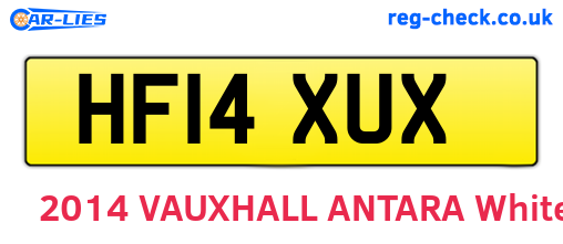 HF14XUX are the vehicle registration plates.