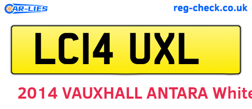 LC14UXL are the vehicle registration plates.