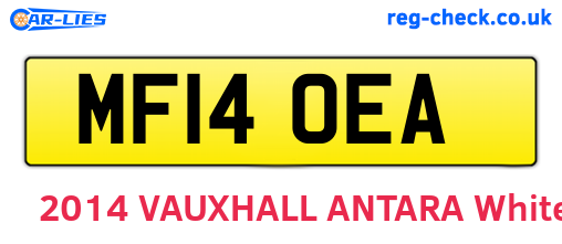 MF14OEA are the vehicle registration plates.