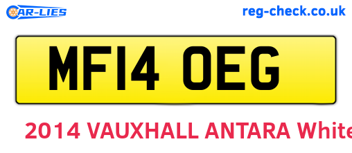 MF14OEG are the vehicle registration plates.