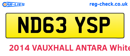 ND63YSP are the vehicle registration plates.