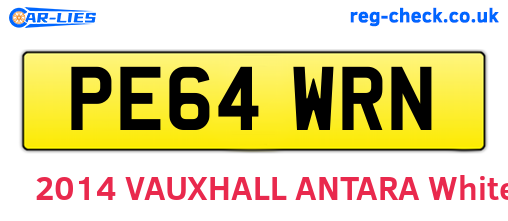PE64WRN are the vehicle registration plates.