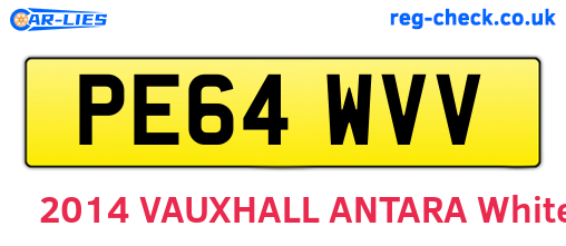 PE64WVV are the vehicle registration plates.