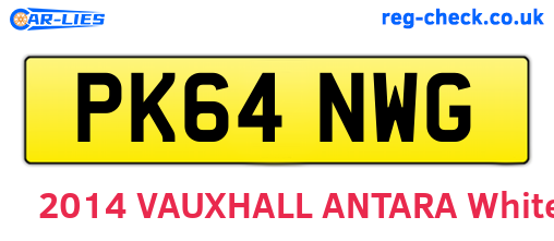 PK64NWG are the vehicle registration plates.
