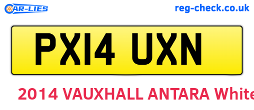 PX14UXN are the vehicle registration plates.