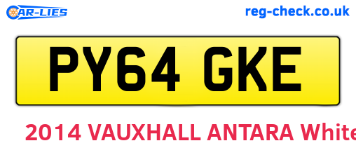 PY64GKE are the vehicle registration plates.