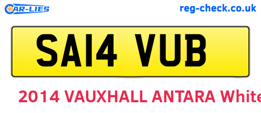 SA14VUB are the vehicle registration plates.